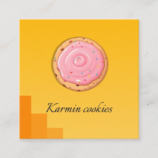 Individuell gestaltbare Cookie Shop Business Card  Quadratische Visitenkarte (Vorderseite)