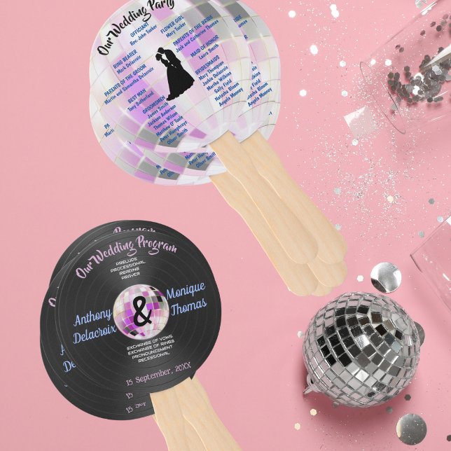 Individuell gestaltbare Disco-Hochzeitsprogramme Fächer (Von Creator hochgeladen)