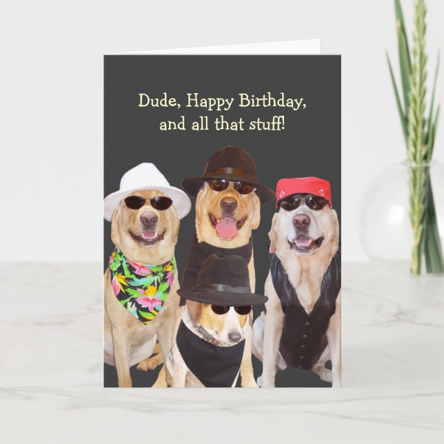 Individuell gestaltbare Funny Birthday Labradors & Karte (Vorderseite)