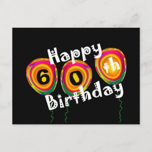 Individuell gestaltbare Happy 60. Geburtstag farbe Postkarte