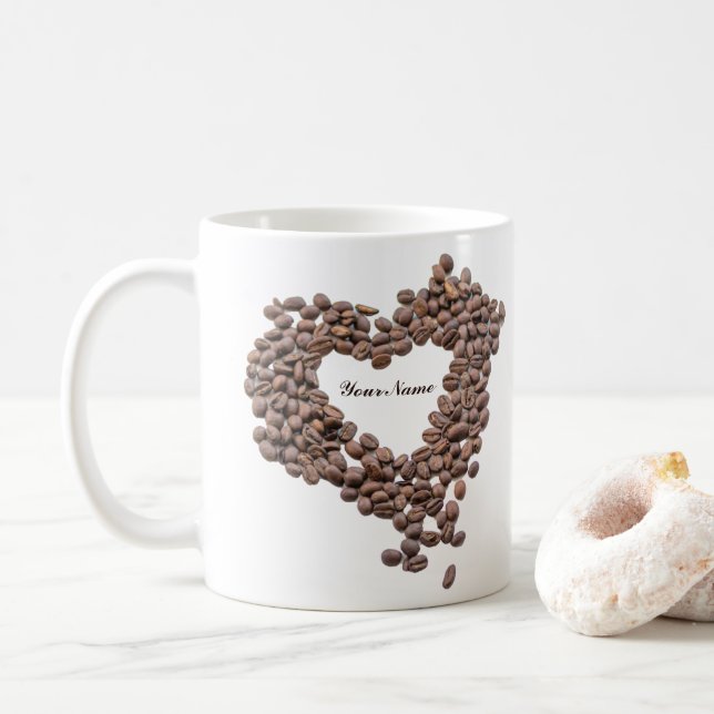 Individuell gestaltbare Kaffeemaschine Tasse Kaffe (Mit Donut)
