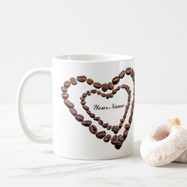 Individuell gestaltbare Kaffeemaschine Tasse Kaffe (Mit Donut)