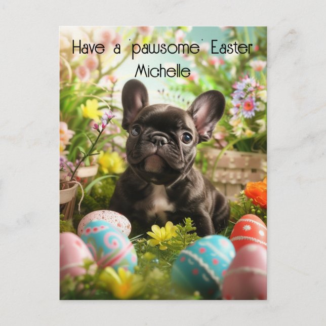 Individuell gestaltbare 🐶 Osterfreude mit Furry F Postkarte (Vorderseite)