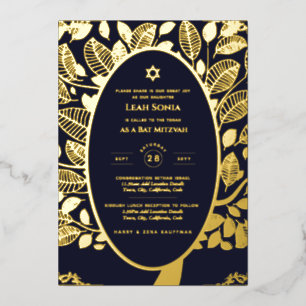 Individuell gestaltbares Bat Bar Mitzvah Event, el Folieneinladung