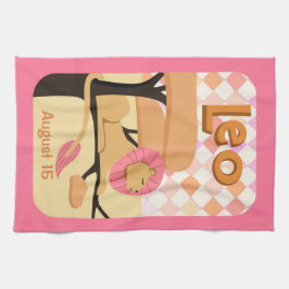 Individuell gestaltbares Geburtstagsleo Zodiac Tee Geschirrtuch