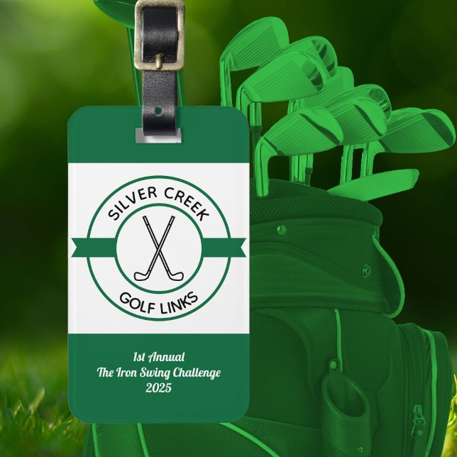 Individuell gestalten Sie Ihr eigenes Golfturnier Gepäckanhänger (Personalized golf luggage tags for tournaments, clubs & outings. Perfect gifts and event giveaways.)