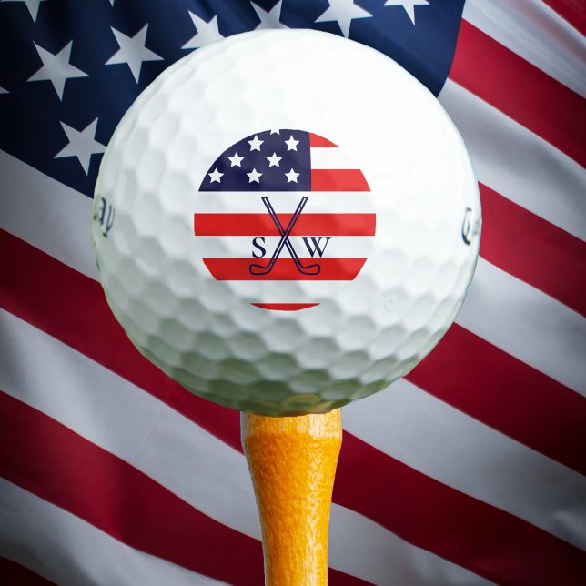 Individuell gestalten Sie Ihren eigenen US FLAG Mi Golfball (Golf Themed USA Flag - Patriotic Red,White,Blue for golf players who love to play golf. )
