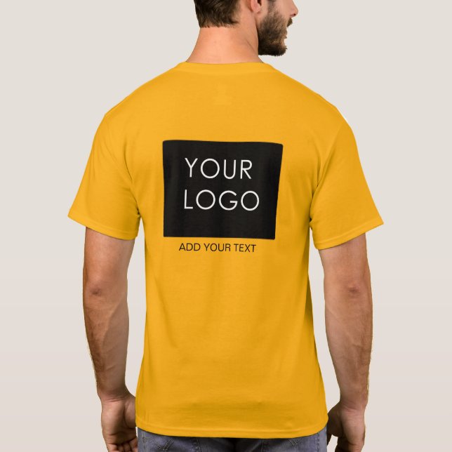 Individuell gestaltete Add-Logos für Unternehmen T-Shirt (Rückseite)