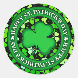 Individuell gestaltete Ästhetik HAPPY St. Patrick' Runder Aufkleber