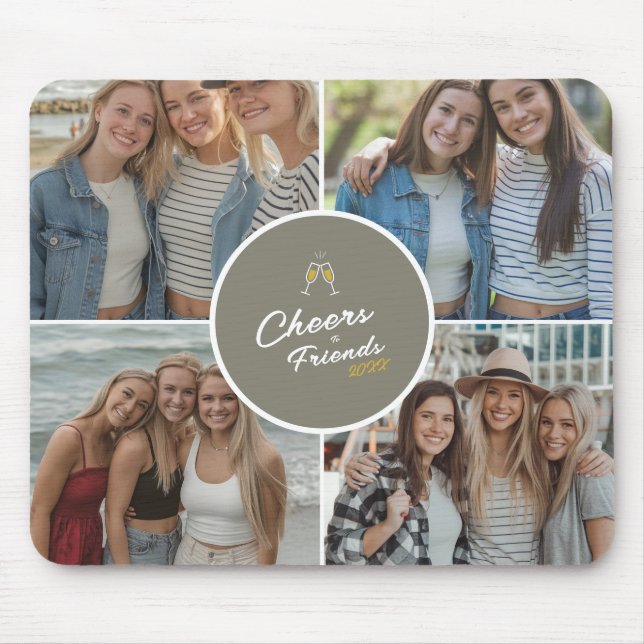 Individuell gestaltete Elegant Best Friends 4 Foto Mousepad (Vorne)