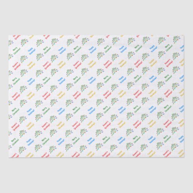 Individuell gestaltete Elegante "Frohe Weihnachten Seidenpapier (Vorderseite)