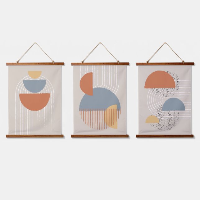 Individuell gestaltete Farben Moderne Abstrakte Ku Wandteppich Mit Holzrahmen (Dreifach)