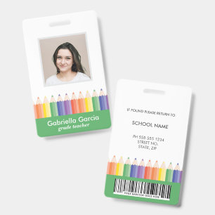 Individuell gestaltete farbenfrohe Barcode-ID für  Ausweis