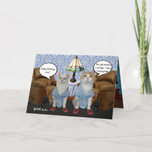 Individuell gestaltete Funny Cats Husband Geburtst Karte