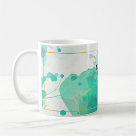 Individuell gestaltete grüne Aquarell abstrakt mod Kaffeetasse