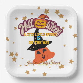 Individuell gestaltete Halloween-Kinderdusche Pappteller
