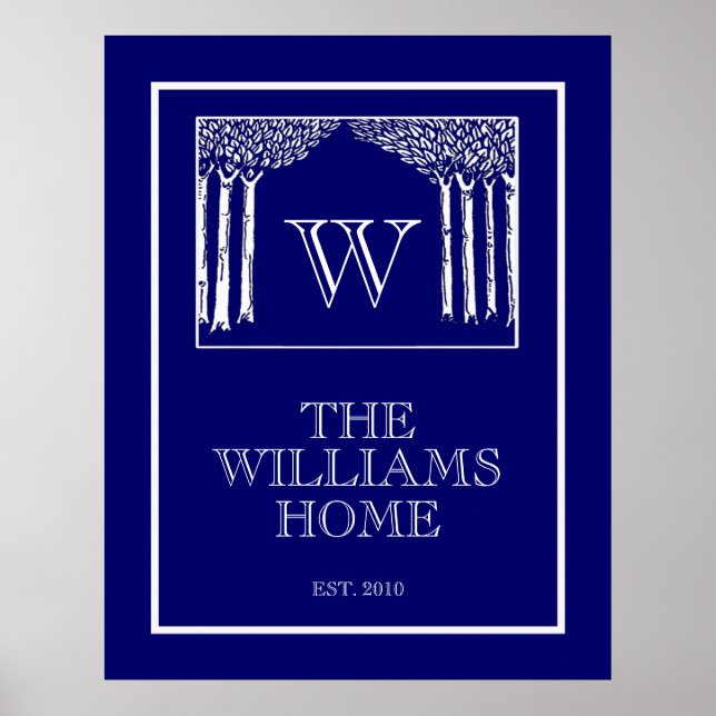 Individuell gestaltete Jugendstil-Familienmauer Poster (Vorne)