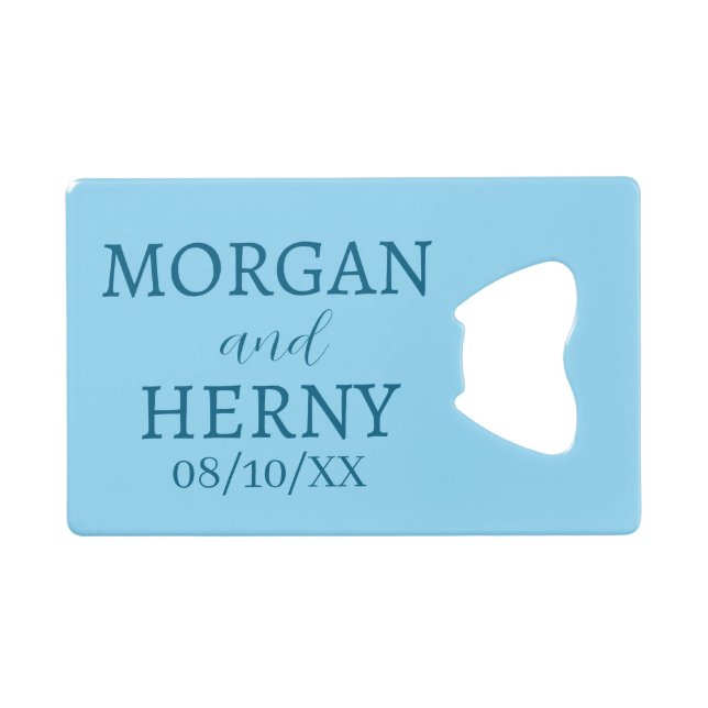 INDIVIDUELL GESTALTETE MODERNE HOCHZEIT  GELDBEUTEL FLASCHENÖFFNER (Vorderseite (Horizontal))