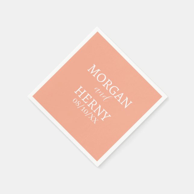INDIVIDUELL GESTALTETE MODERNE HOCHZEIT  SERVIETTE (Ecke)