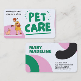 Individuell gestaltete Pet Caregier Telefonnummerkarte