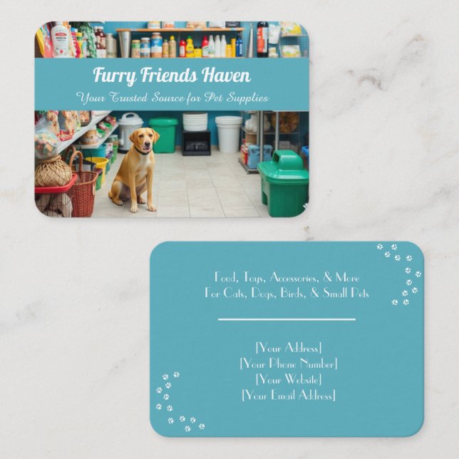Individuell gestaltete Pet Shop Business Card - Li Visitenkarte (Vorne/Hinten)