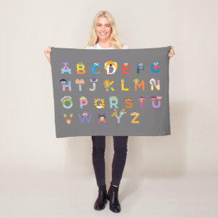 Individuell gestaltete Sesamstraße Alphabet Fleecedecke