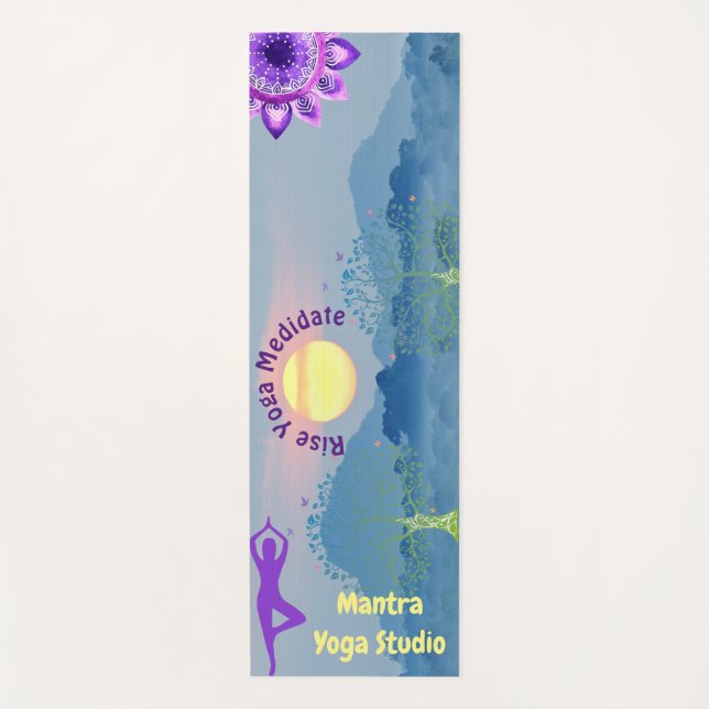 Individuell gestaltete Sunrise Chakra Yoga Pose Yogamatte (Vorderseite)