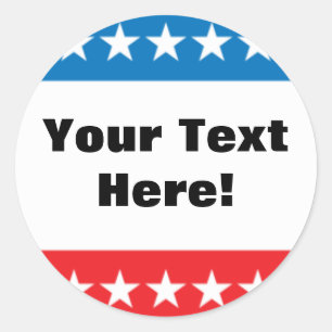 Individuell gestaltete US Flagge Runder Aufkleber