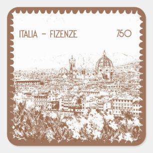 Individuell gestalteter Fotostempel Italien Floren Quadratischer Aufkleber