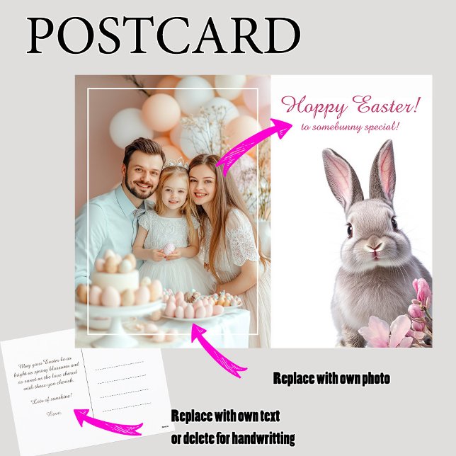 Individuell gestalteter 🐇 Osterbaum Feiertagspostkarte (Customizable 🐇Hoppy Easter Charm Holiday Postcard)