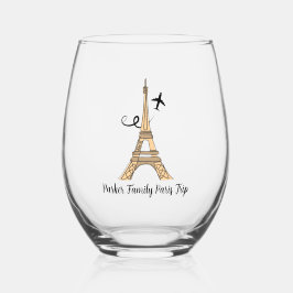 Individuell gestalteter Pariser Trip Chic Eiffeltu Weinglas Ohne Stiel