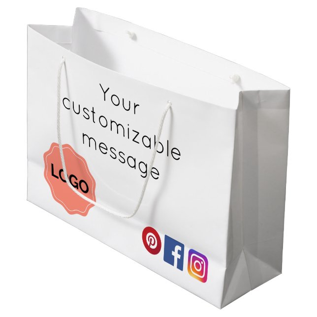 Individuell gestalteter Salon oder Wellness-Center Große Geschenktüte (Vorderseite Schrägansicht)