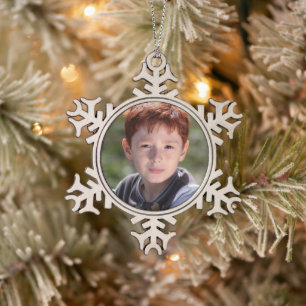 INDIVIDUELL GESTALTETER SCHNEEFLOCKEN-WEIHNACHTSBA SCHNEEFLOCKEN Zinn-Ornament