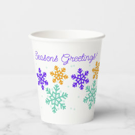 Individuell gestalteter Snowflake Weihnachtscup Pappbecher