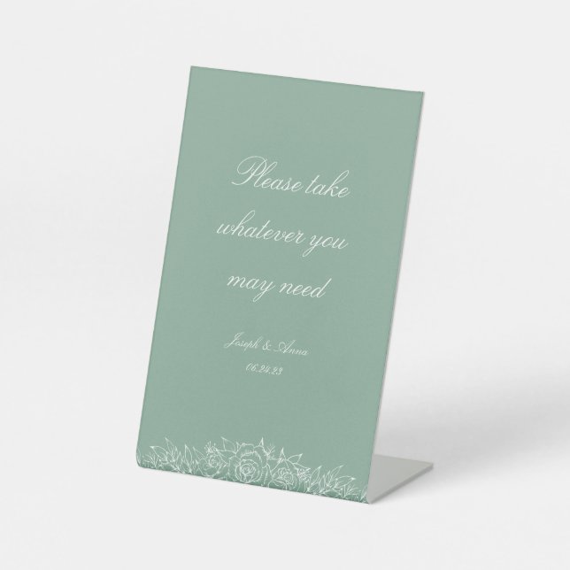 Individuell gestaltetes Badezimmer Schild in Sage  (Vorderseite)