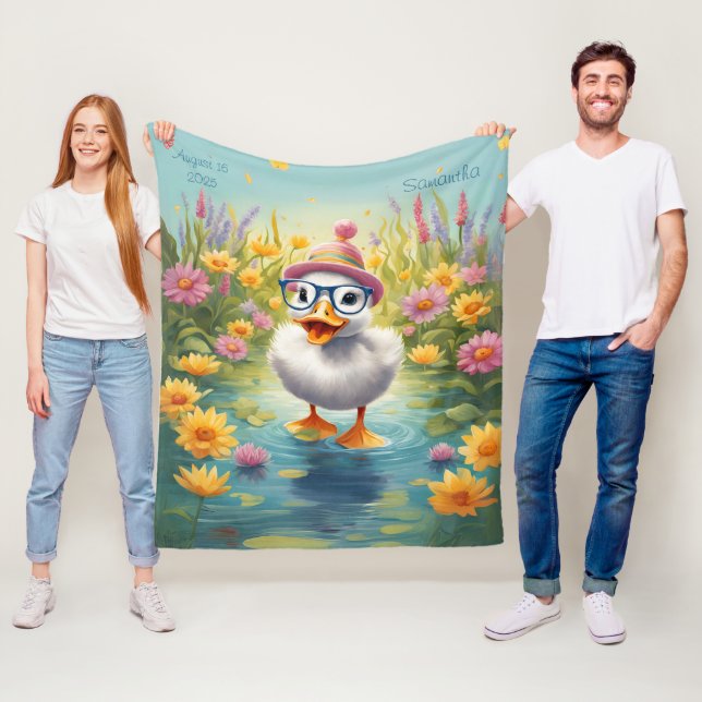 Individuell gestaltetes, gemütliches Duckling Flee Fleecedecke (Beispiel)