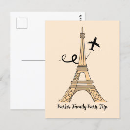 Individuell gestaltetes Pariser Trip Chic Eiffeltu Postkarte