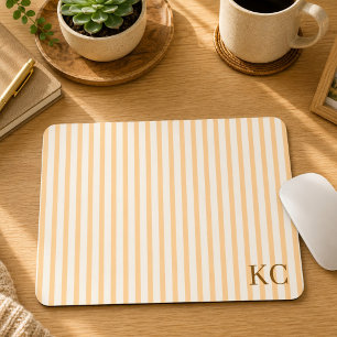 Individuell gestreifter Arbeitsplatz mit Monogramm Mousepad