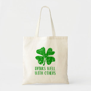 Individuell grünes Kleeblatt St Patrick's Day Tote Tragetasche