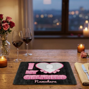 Individuell Ich liebe meine Freundin – Foto & Name Schneidebrett