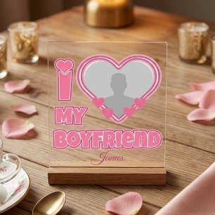 Individuell Ich liebe meinen Freund – Foto & Name  Acrylschild