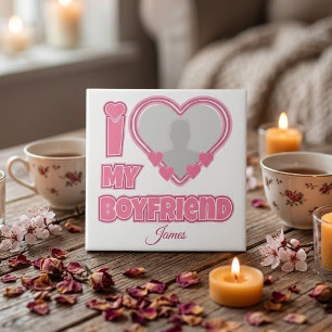 Individuell Ich liebe meinen Freund – Foto & Name  Fliese