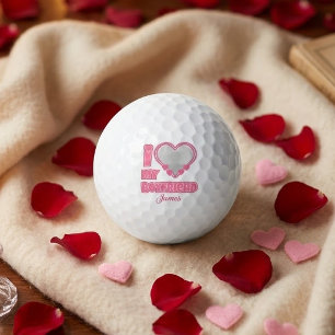 Individuell Ich liebe meinen Freund – Foto & Name Golfball