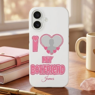 Individuell Ich liebe meinen Freund – Foto & Name iPhone 16 Hülle