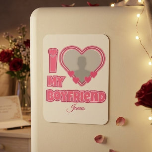 Individuell Ich liebe meinen Freund – Foto & Name Magnet