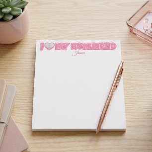 Individuell Ich liebe meinen Freund – Foto & Name  Notizblock