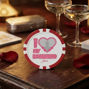 Individuell Ich liebe meinen Freund – Foto & Name Pokerchips