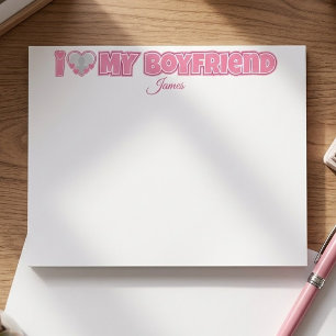 Individuell Ich liebe meinen Freund – Foto & Name Post-it Klebezettel