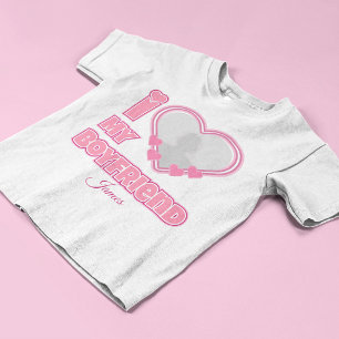Individuell Ich liebe meinen Freund – Foto & Name  T-Shirt