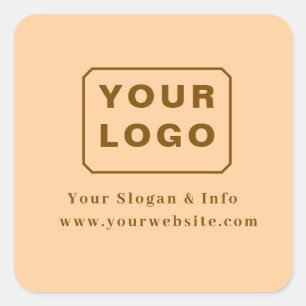 Individuell Ihr Logo Stylisches Minimal Business-L Quadratischer Aufkleber